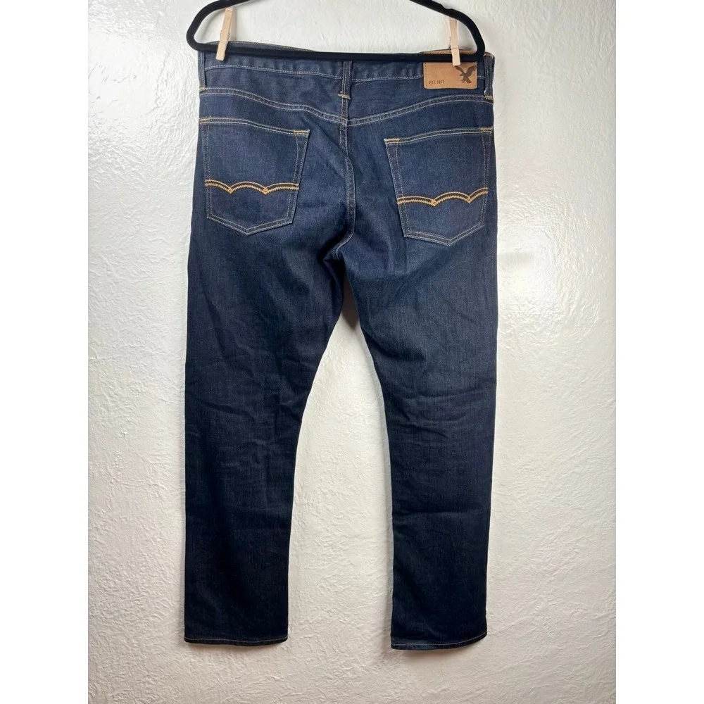American Eagle Slim Jeans Mens 33x30 Dark Wash Stretch Denim Preppy Lumberjack